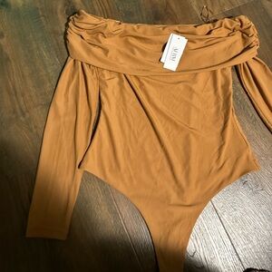 NWT- AFRM Off-Shoulder Long Sleeve Bodysuit